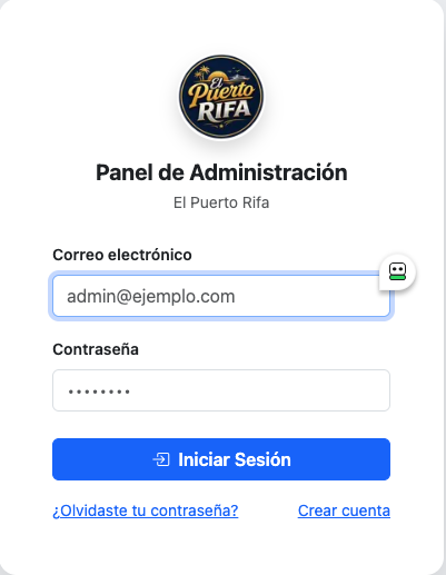 Pantalla de inicio de sesión